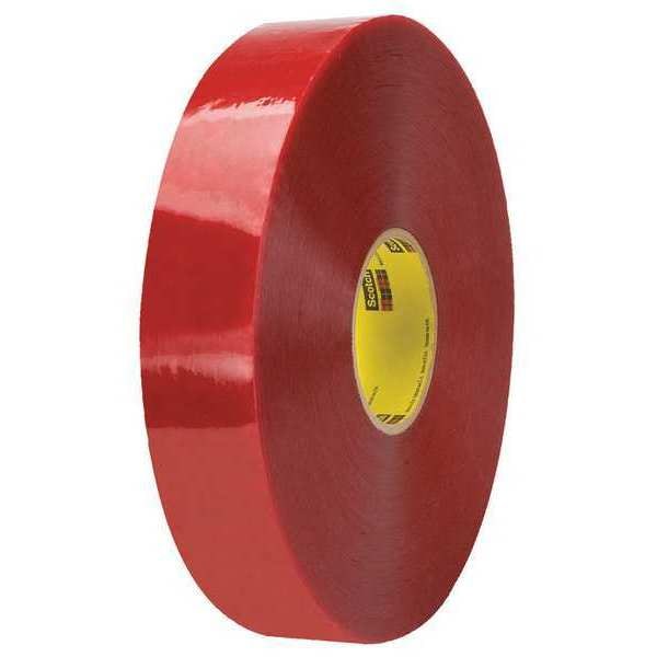 3M™ 3779 Pre-Printed Carton Sealing Tape, 1.9 Mil, 2" x 1000 yds., Clear/Red, 6/Case