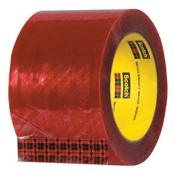 3M™ 3779 Pre-Printed Carton Sealing Tape, 1.9 Mil, 3" x 110 yds., Clear/Red, 24/Case