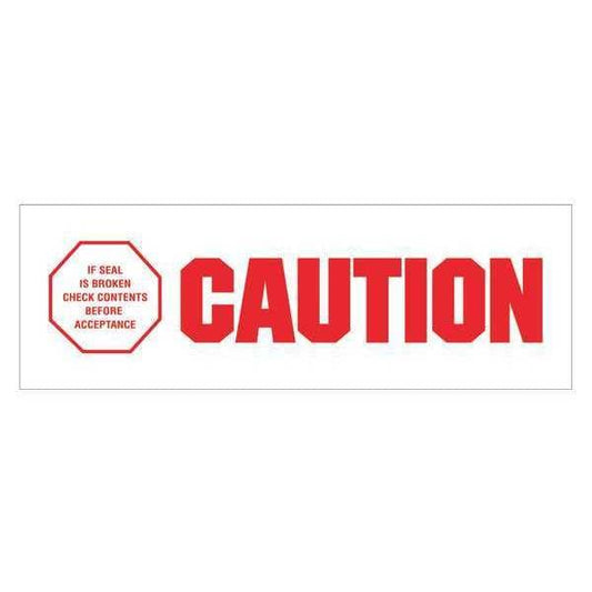 Tape Logic® Pre-Printed Carton Sealing Tape, "Caution - If Seal Is Broken...", 2.2 Mil, 2" x 110 yds., Red/White, 18/Case