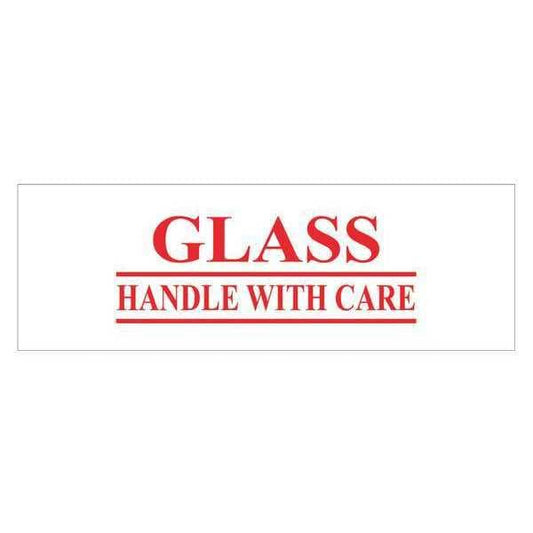 Tape Logic® Pre-Printed Carton Sealing Tape, "Glass - Handle With Care", 2.2 Mil, 2" x 55 yds., Red/White, 6/Case