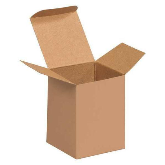 Reverse Tuck Folding Cartons, 3" x 3" x 4", Kraft, 250/Case
