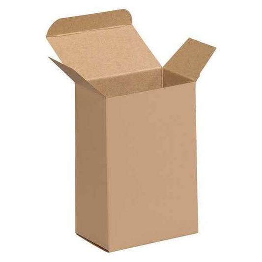 Reverse Tuck Folding Cartons, 4" x 2 1/2" x 6", Kraft, 250/Case