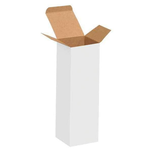 Reverse Tuck Folding Cartons, 2" x 2" x 7", White, 500/Case
