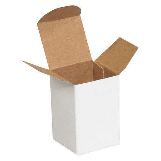 Reverse Tuck Folding Cartons, 1 1/2" x 1 1/2" x 2 1/4", White, 1000/Case