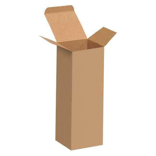 Reverse Tuck Folding Cartons, 2 1/2" x 2 1/2" x 6", Kraft, 250/Case