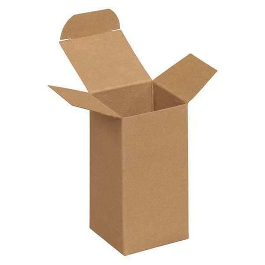 Reverse Tuck Folding Cartons, 2 1/2" x 2 1/2" x 4", Kraft, 500/Case