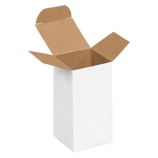 Reverse Tuck Folding Cartons, 2" x 2" x 4", White, 1000/Case