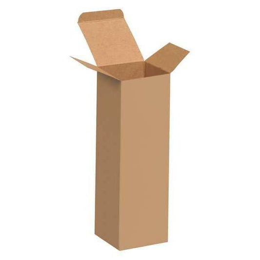 Reverse Tuck Folding Cartons, 2" x 2" x 7", Kraft, 500/Case