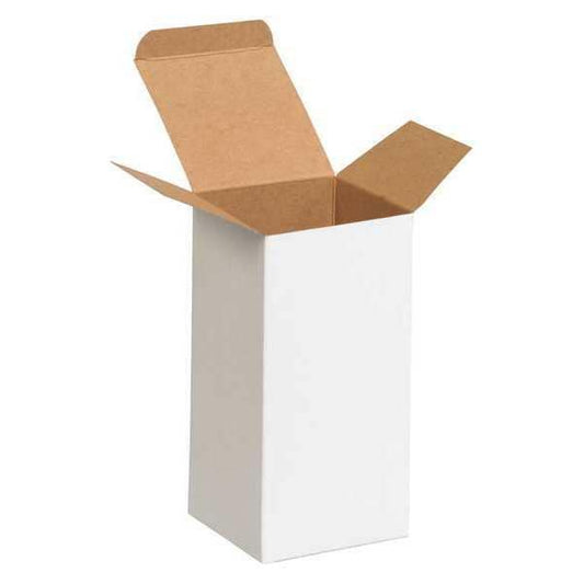 Reverse Tuck Folding Cartons, 3" x 3" x 6", White, 250/Case
