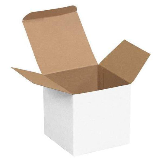 Reverse Tuck Folding Cartons, 4" x 4" x 4", White, 250/Case