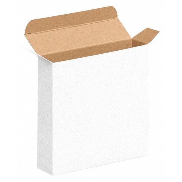 Reverse Tuck Folding Cartons, 6 3/8" x 1 1/2" x 6 3/8", White, 250/Case