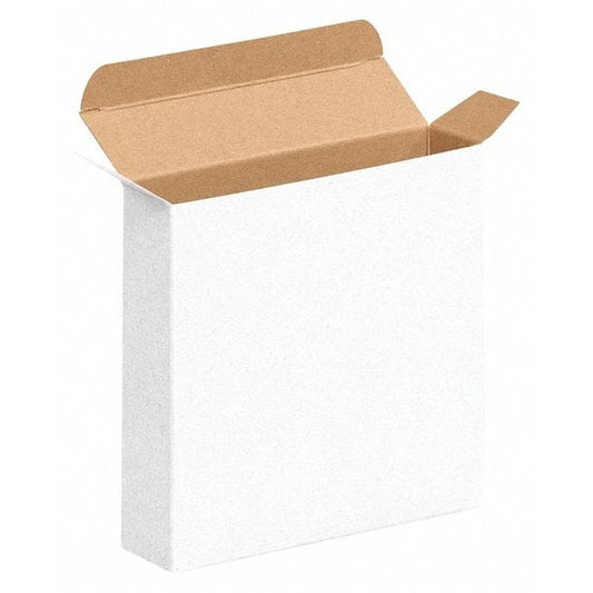Reverse Tuck Folding Cartons, 6 3/8" x 1 1/2" x 6 3/8", White, 250/Case