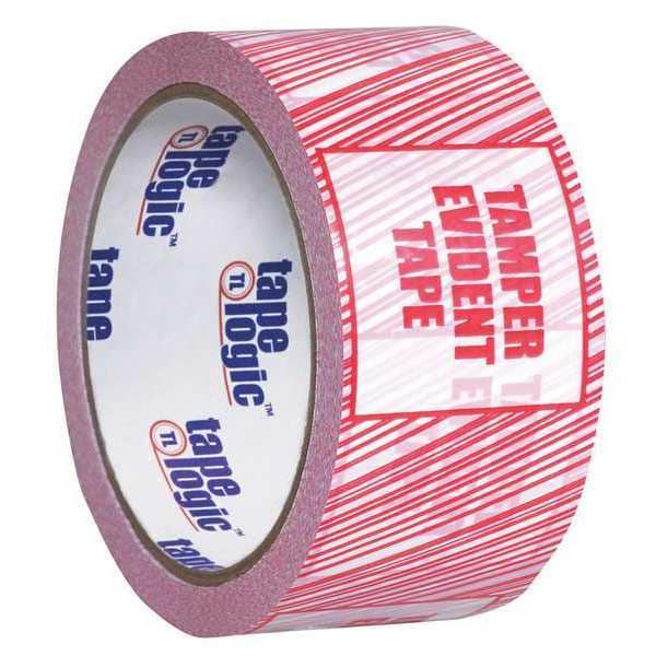 Tape Logic® Security Tape, "Tamper Evident", 2.5 Mil, 2" x 110 yds, Red/White, 36/Case