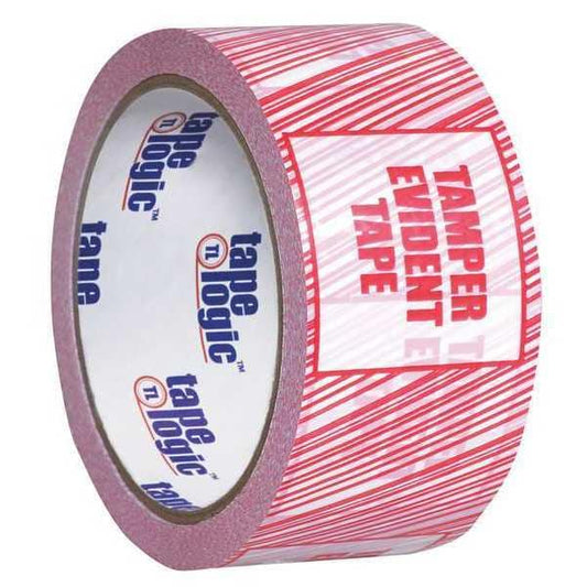 Tape Logic® Security Tape, "Tamper Evident", 2.5 Mil, 3" x 110 yds, Red/White, 6/Case