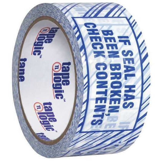 Tape Logic® Security Tape, "If Seal Has Been...", 2.5 Mil, 3" x 110 yds, Blue/White, 24/Case