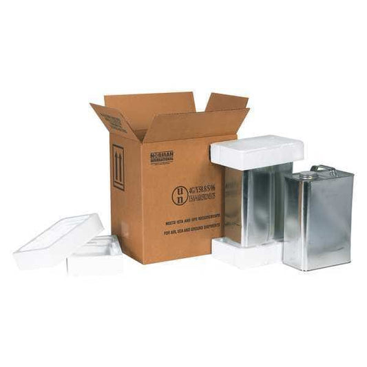 F-Style Shipper Kit, 2 - 1 Gallon, 11 3/8" x 8 3/16" x 12 3/8", Kraft, 1/Each