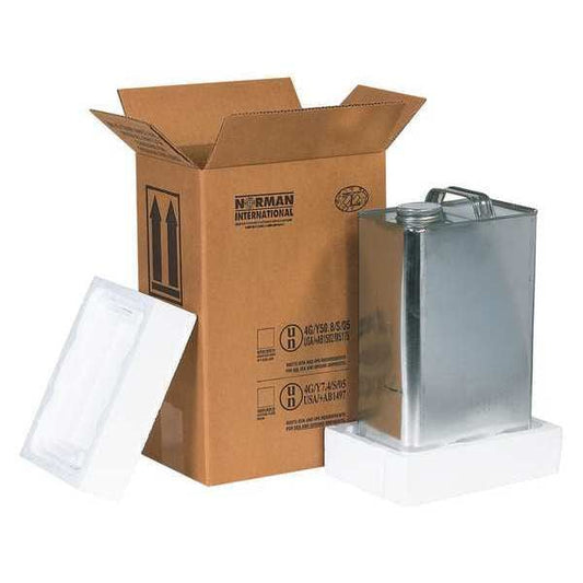 F-Style Shipper Kit, 1 - 1 Gallon, 8 3/16" x 5 11/16" x 12 3/8", Kraft, 1/Each