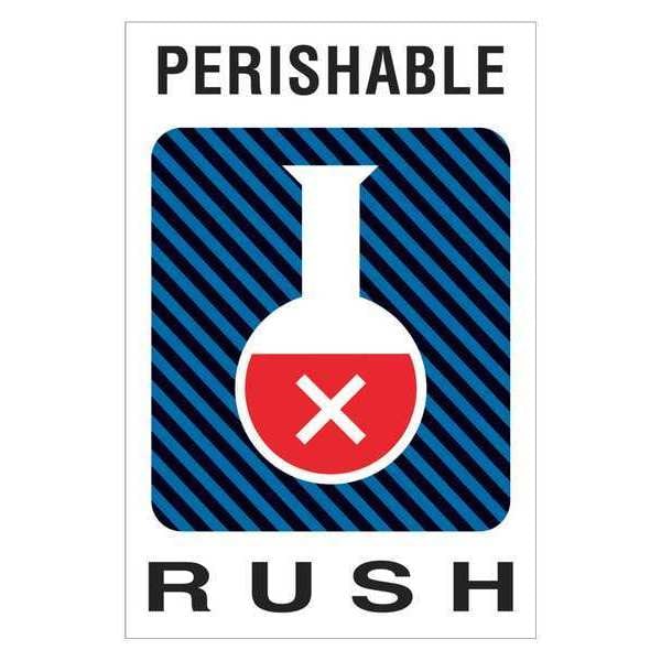Tape Logic® Shipping Label, Perishable Rush, 4" x 6", Multiple, 500/Roll