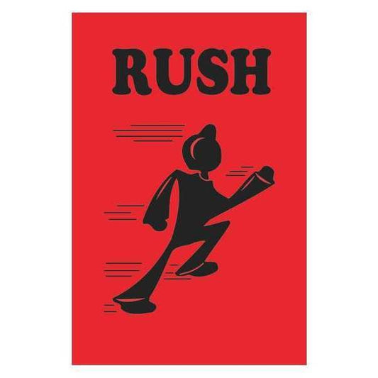 Tape Logic® Shipping Label, Rush, 2" x 3", Fluorescent Red, 500/Roll