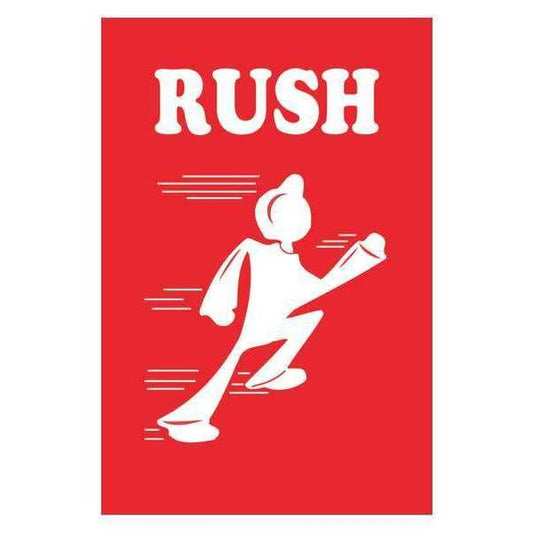 Tape Logic® Shipping Label, Rush, 4" x 6", Red/White, 500/Roll