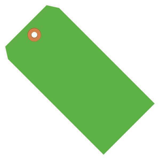 Shipping Tags, 13 Pt., 4 1/4" x 2 1/8", Fluorescent Green, 1000/Case