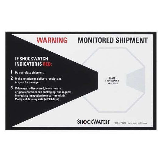 ShockWatch® Companion Labels, White/Black, 200/Case