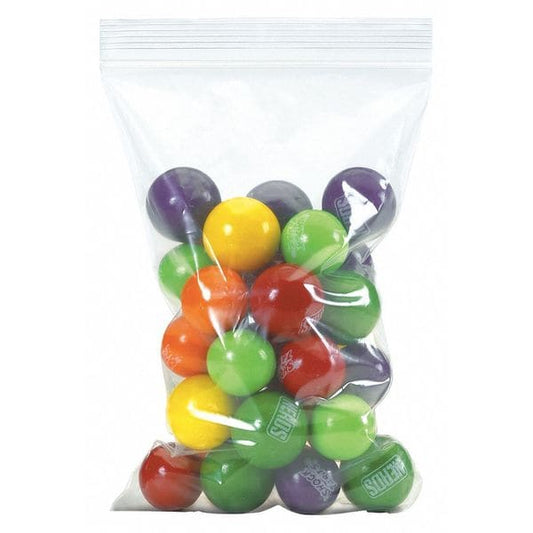 Reclosable Poly Bag, 9" L, 9" W, 4 mil Thick
