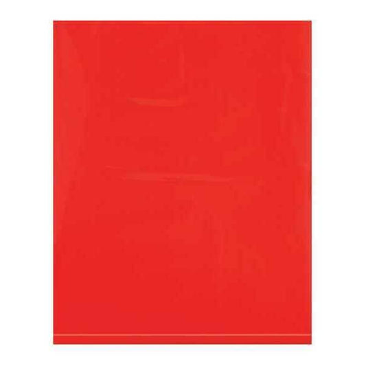Flat Poly Bags, 12" x 15", 2 mil, Red, 1000 PK