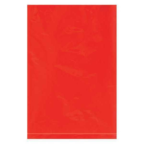 Flat Poly Bags, 6" x 9", 2 mil, Red, 1000 PK