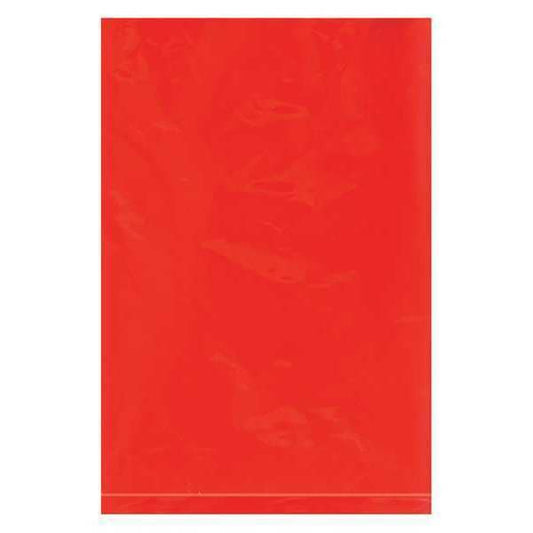 Flat Poly Bags, 6" x 9", 2 mil, Red, 1000 PK