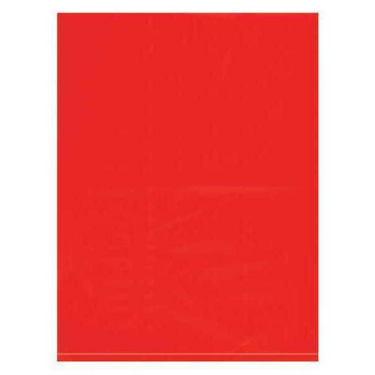 Flat Poly Bags, 9" x 12", 2 mil, Red, 1000 PK