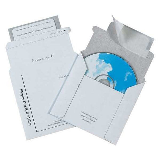 Foam Lined CD Mailers, 5 1/8" x 5", White, 100/Case