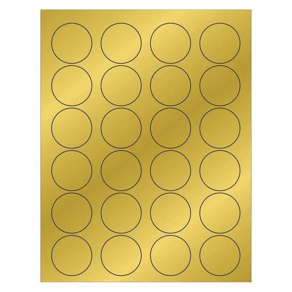 Tape Logic® Foil Circle Laser Labels, 1 5/8", Gold, 2400/Case