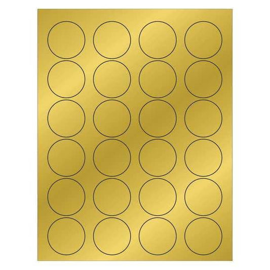 Tape Logic® Foil Circle Laser Labels, 1 5/8", Gold, 2400/Case