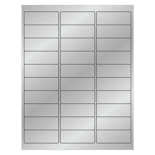 Tape Logic® Foil Rectangle Laser Labels, 2 5/8" x 1", Silver, 3000/Case
