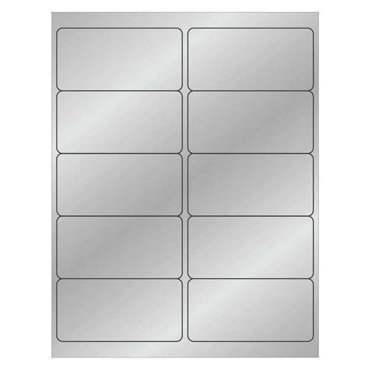 Tape Logic® Foil Rectangle Laser Labels, 4" x 2", Silver, 1000/Case