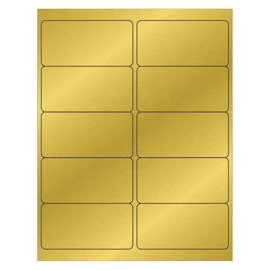 Tape Logic® Foil Rectangle Laser Labels, 4" x 2", Gold, 1000/Case