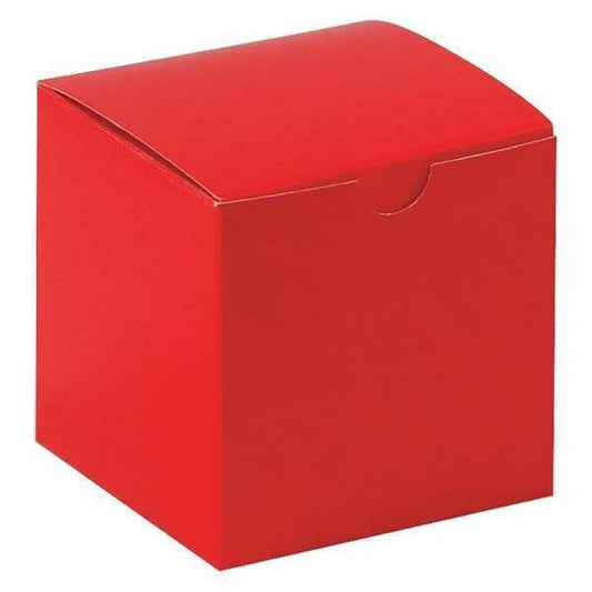 Gift Boxes, 4" x 4" x 4", Holiday Red, 100/Case
