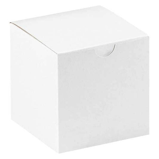 Gift Boxes, 4" x 4" x 4", White, 100/Case