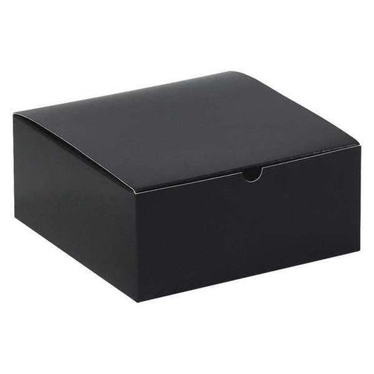 Gift Boxes, 8" x 8" x 3 1/2", Black Gloss, 100/Case