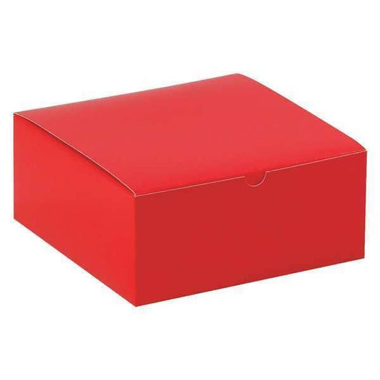 Gift Boxes, 8" x 8" x 3 1/2", Holiday Red, 100/Case