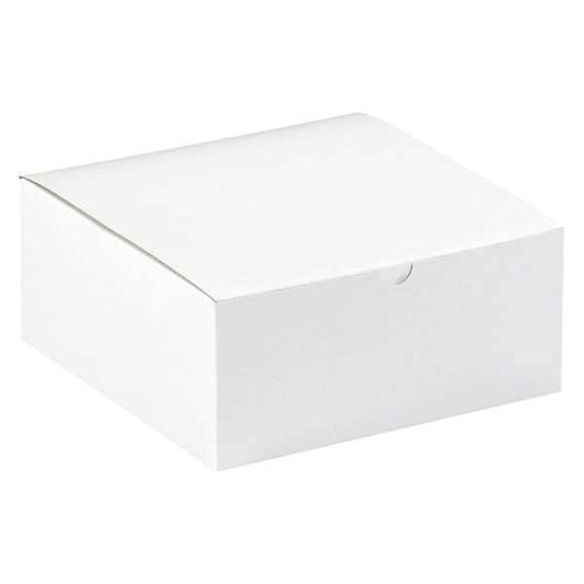 Gift Boxes, 8" x 8" x 3 1/2", White, 100/Case