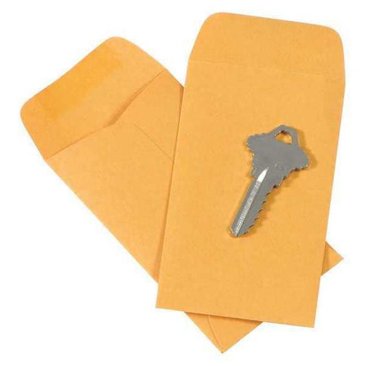 Gummed Envelopes, 2 1/2" x 4 1/4", Kraft, 5000/Case