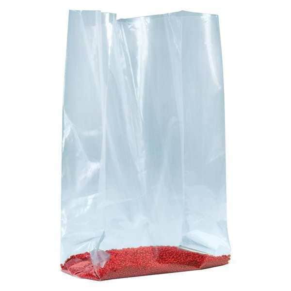 Gusseted Poly Bags, 4" x 2" x 12", 1.5 mil, Clear, 1000 PK