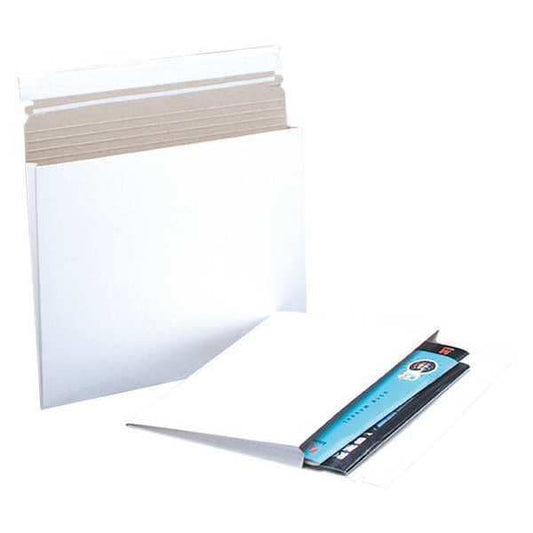 Gusseted Flat Mailers, 12 1/2" x 9 1/2" x 1", White, 100/Case