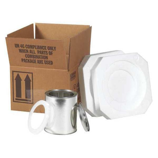 Foam Haz Mat Shipper Kit, 1 - 1 Quart, 5 1/8" x 5 1/8" x 6 3/16", Kraft, 1/Each