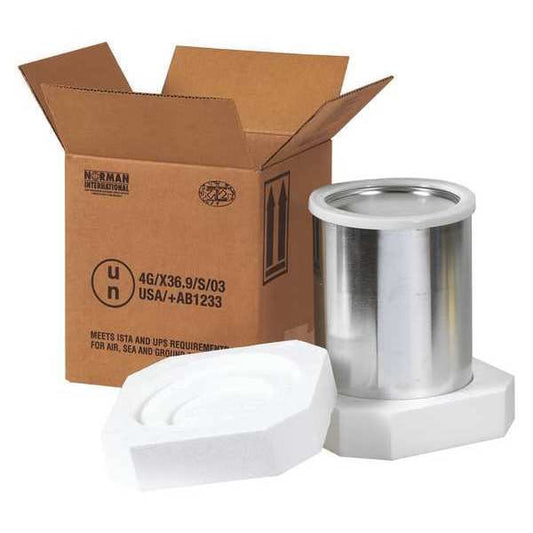 Foam Haz Mat Shipper Kit, 1 - 1 Gallon, 8 1/2" x 8 1/2" x 9 5/16", Kraft, 1/Each