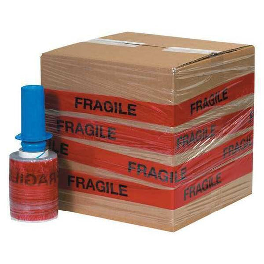 IdentiWrap, Fragile, 5x80Gaugex500 ft., PK6, 5" W x 500' L, Red/Black
