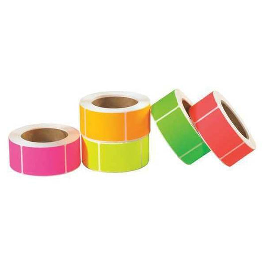 Tape Logic® Inventory Rectangle Labels, "Fluorescent Packs, 2" x 4", Assorted Colors, 5000/Case
