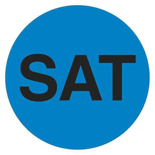 Tape Logic® Inventory Circle Labels, Days of the Week, "SAT", 2", Blue, 500/Roll